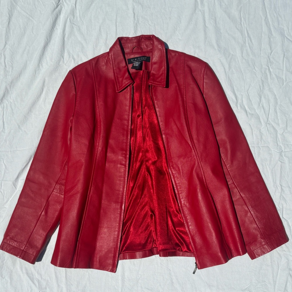 Vintage Red Leather Jacket – Women’s Medium 90s